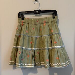 Rollert Rabbit 100% Cotton Summer Apperol Embroidered Noemie Skirt Size Small